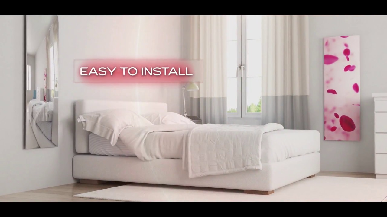 Signature Series Glass Heater + Towel Rack // White Wood Floor (48"L x 16"W + 16" Rack) video thumbnail