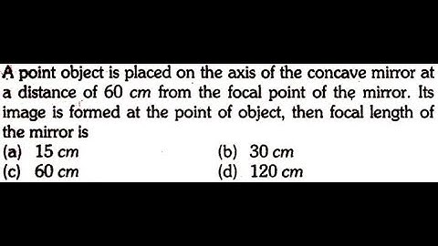 A point object is placed on the axis of the concave mirror at a distance of 60cm from