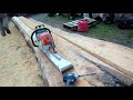 Cutting beams with Ms 290 and Timber tough mill.