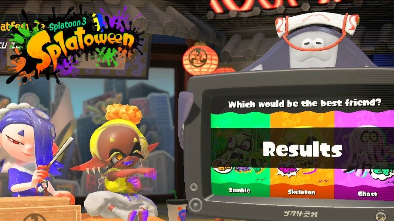 Splatoween 2025 - New Team Zombie victory dialogue | Zombie vs Skelton vs Ghost results