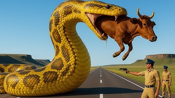 Fearless Rescue Saves Cow from Giant Python Attack 🐍🐄 | Snake Rescue Channel