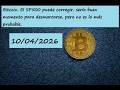Bitcoin. El SP500 puede corregir, sería buen momento para desmarcarse, pero no es lo más probable.