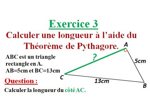 Calculer une longueur Théorème de Pythagore Exercice 3 | Piger-lesmaths -  YouTube