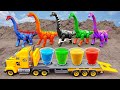 Dinosaurs longnecked rescue and assemble tractor truck dinosasurs  car toy for kids