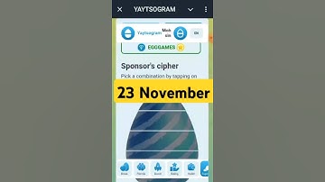 Yaytsogram 23 November Cipher Code | Today Yaytsogram Cipher Code #yaytsogram #airdrop #chiphercode