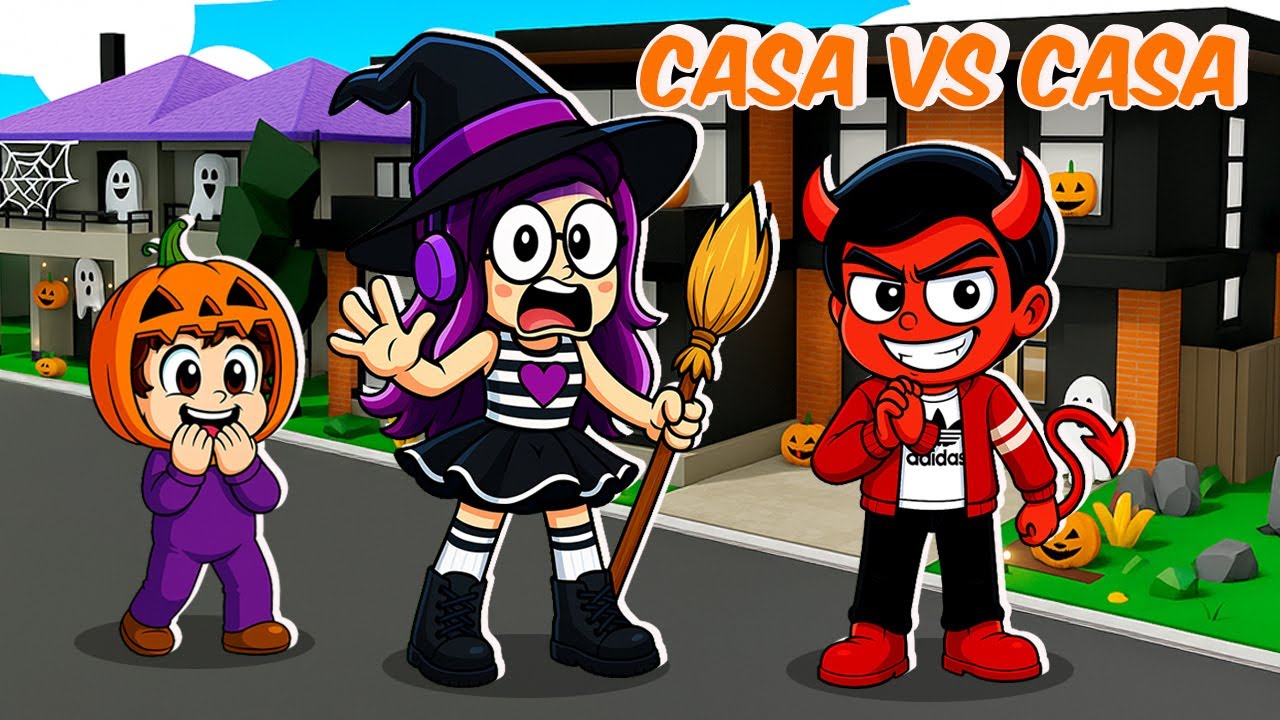 CASA vs CASA de HALLOWEEN en BROOKHAVEN | Kori Roblox