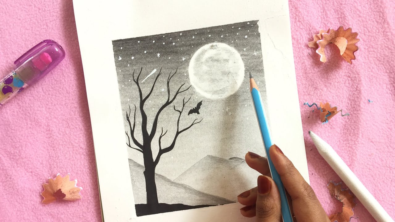 Farjana Drawing Academy an My Drawing Easy Black and White Scenery