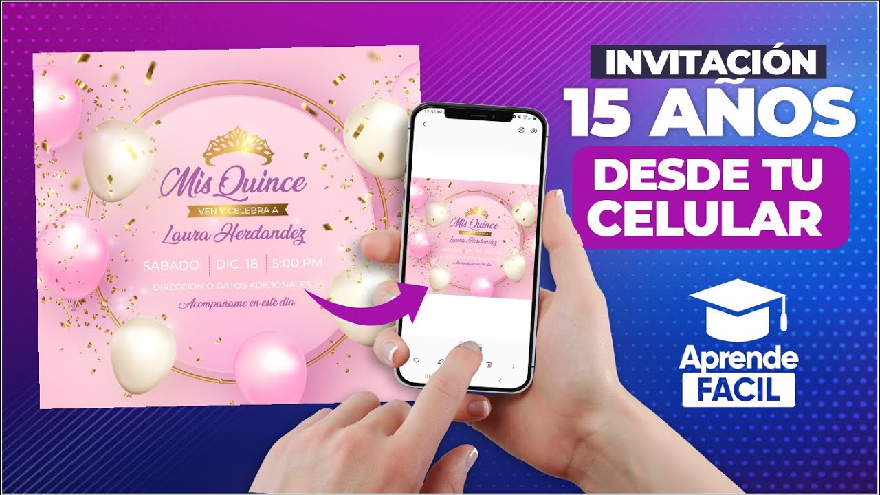 Crea invitaciones de 50 años online gratis - Canva