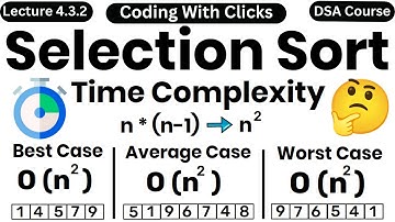 Selection Sort Time Complexity | Selection Sort in Data Structure |DSA Playlist | Coding With Clicks