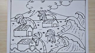 gambar bencana alam tsunami dan gunung meletus || akang bogel