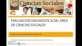 Evaluación diagnóstica de Ciencias Sociales 2024 | EJEMPLO EDITABLE EN GOOGLE FORM