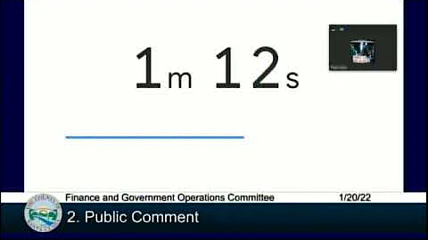 Finance and Government Operations Committee  January 20, 2022  2:00 PM (Re-uploaded)