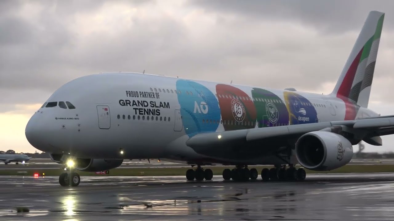 Emirates A380 Grand Slam Tennis Livery  | Sydney Airport