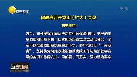 辽宁省政府召开党组（扩大）会议，刘宁主持 - 天天要闻