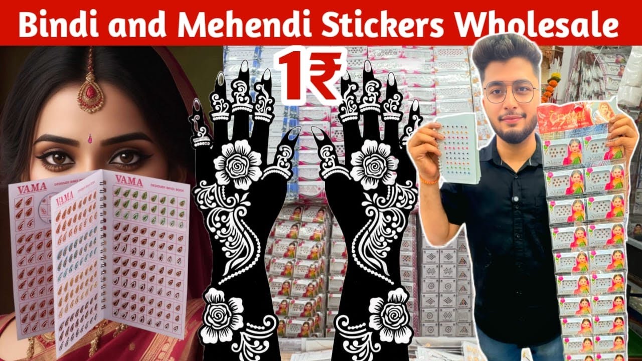 India's BIGGEST Fancy Bindi Wholesale Market Revealed | Mumbai BIGGEST Mehendi Stickers Wholesaler