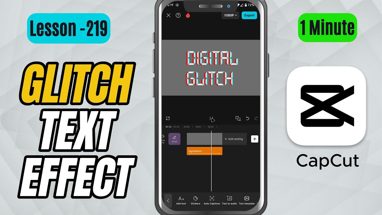 Glitch Text Animation in CapCut Mobile - Lesson 219 CapCut Tutorial ...