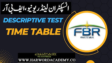 Tests  Timetable - Inspector Inland Revenue Descriptive Test || 20 Tests Topic Wise Details