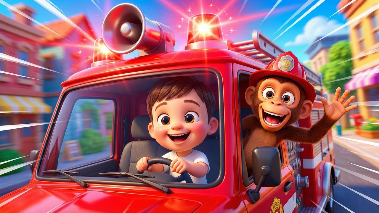 The Wheels on the Fire Truck Song! 🚒 | Wheels on the Bus Remix | Nursery Rhymes