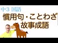 慣用句・ことわざ・故事成語【中３国語】教科書あらすじ&解説