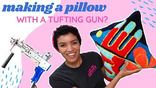 How I Made a PILLOW with my RUG TUFTING GUN | Sam Made That