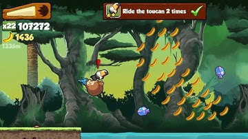 Banana Kong Ride the toucan 2 times (In One Run)