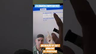 Instalação de windows 10 e SSD NVME. Chama @LunardiComputadores 51-991591245
