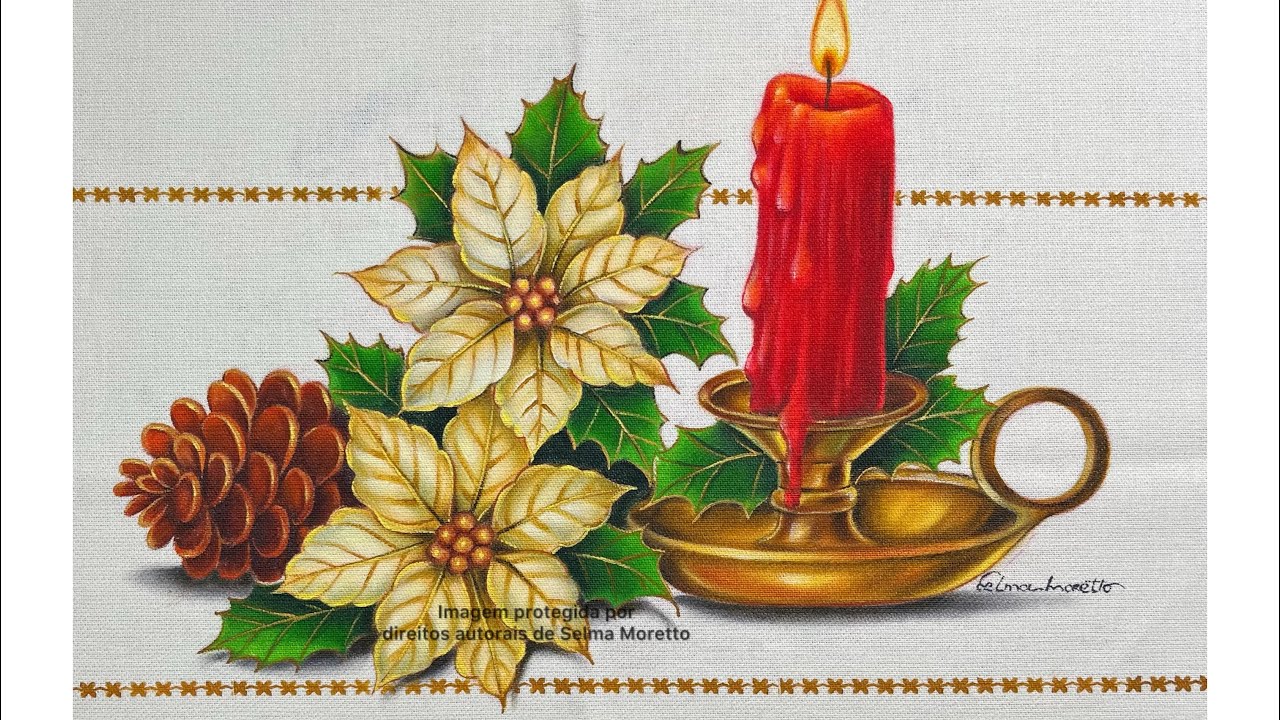 PINTANDO VELA E CASTIÇAL - projeto de Natal parte dois