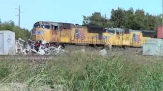 UP 4756 leads westbound stack, Rosenberg, TX