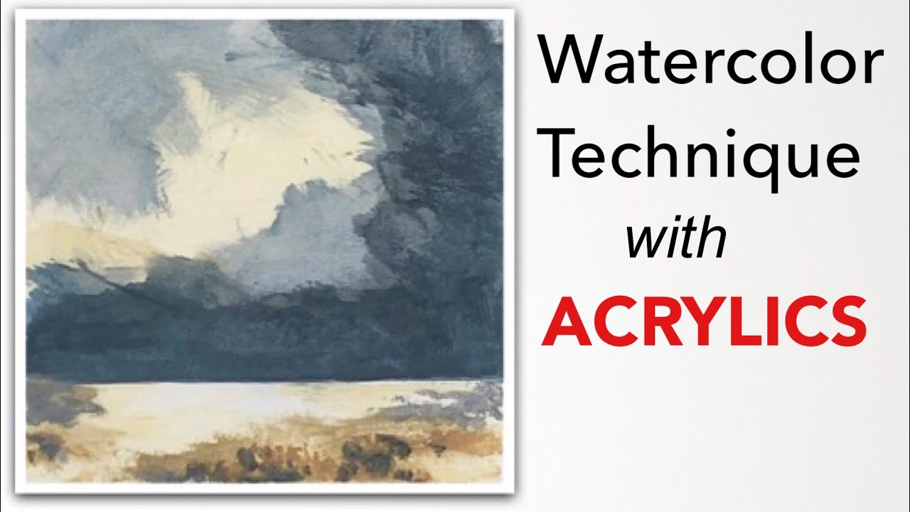 WATERCOLOR Techniques Using ACRYLICS | 2 Landscapes 3 Colors