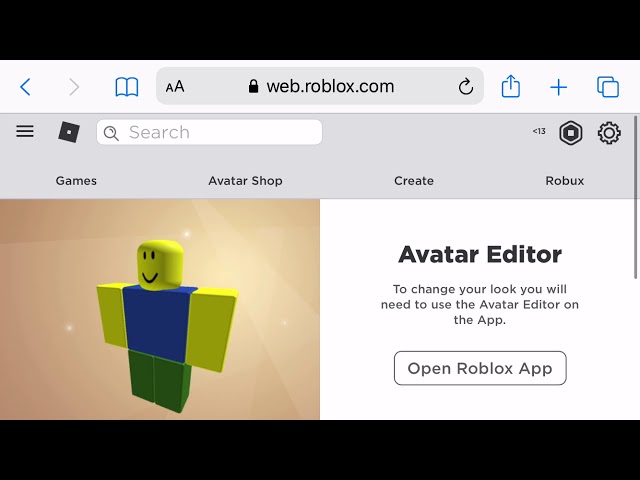 How to go on avatar editor on roblox.com iPad 