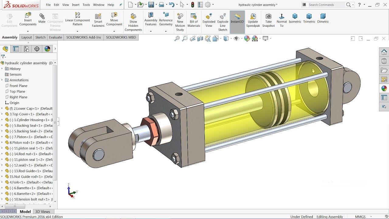 hydraulic cylinder solidworks download