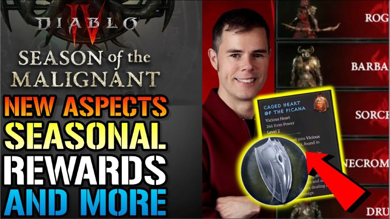 Diablo 4: NEW Seasonal ASPECTS! Malignant Hearts Mechanics & More! How