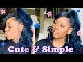 Half Up Half Down + SWOOP Hairstyle on my Straightened Natural Hair | frizzeecurlz♡