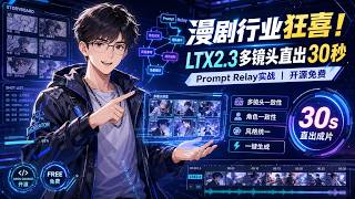 [ComfyUI]四图参考直出30秒漫剧视频，LTX2.3破限赶超闭源时长限制，工作流免费分享+保姆级工作流讲解