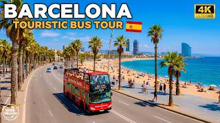 Exploring Barcelona's Coast & Architecture 🇪🇸 | Green Route Sightseeing Bus (Immersive 4K)