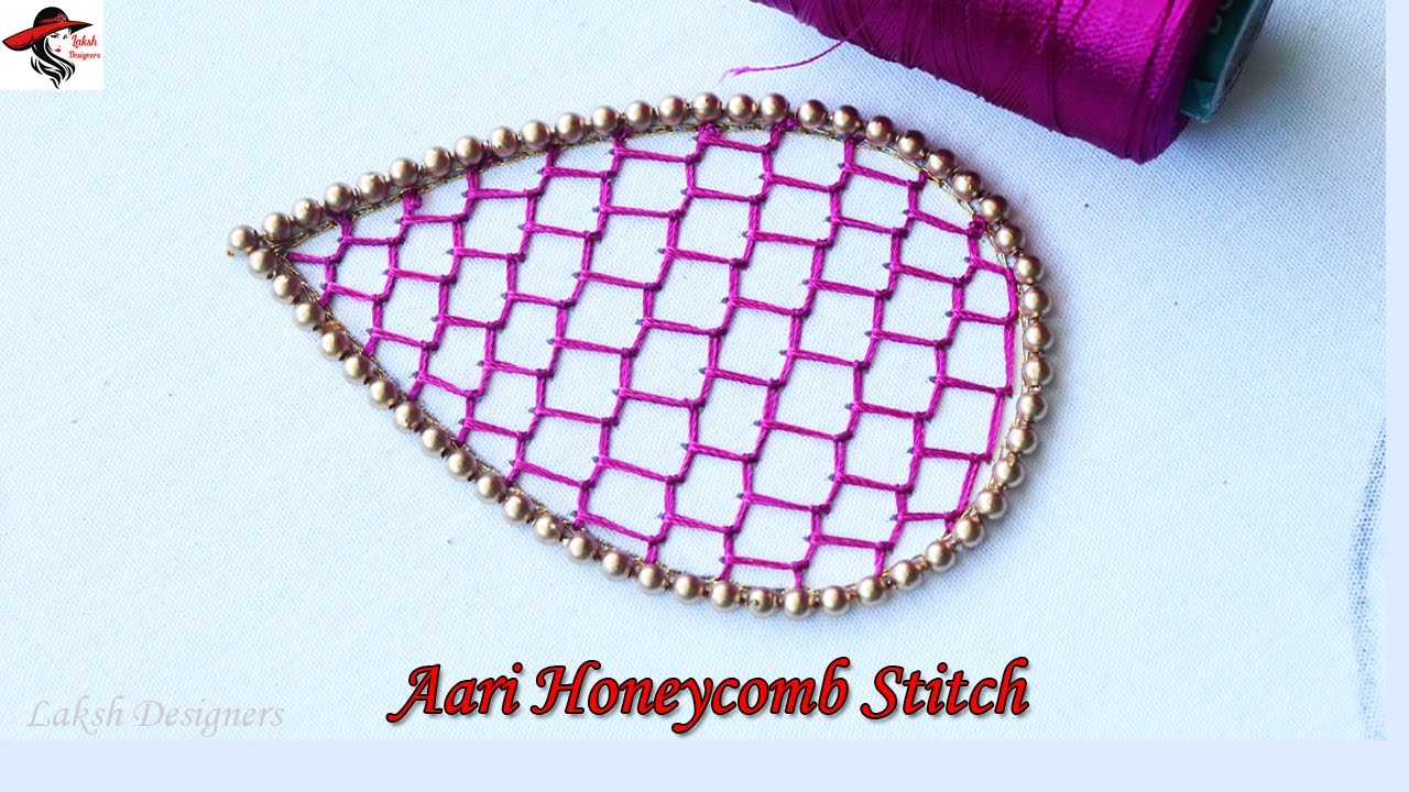 Aari Honeycomb Stitch Tutorial for Beginners | aari work basic stitches online classes in tamil