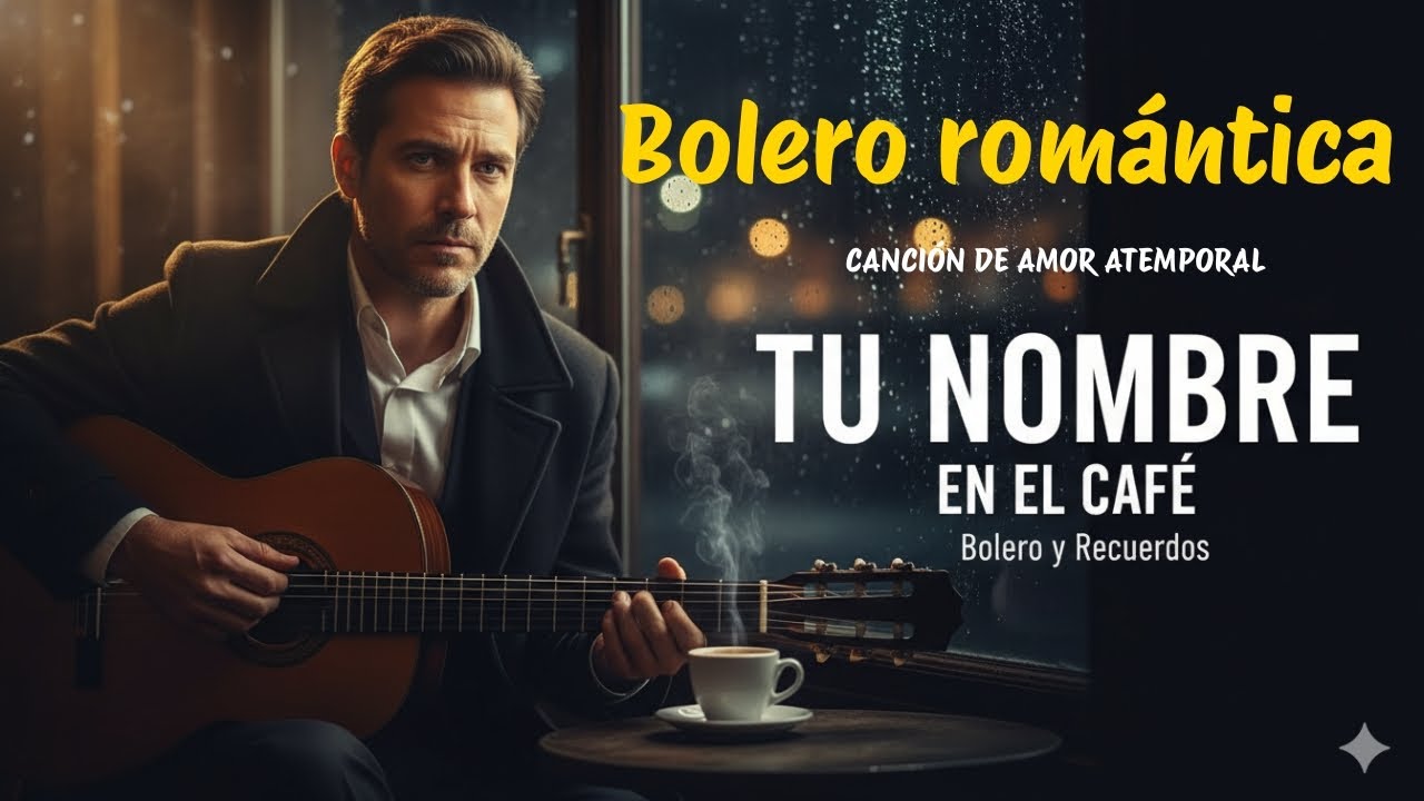 Tu Nombre Se Queda en el Café | Bolero Romántico Español (Letra) | Bolero y Recuerdos