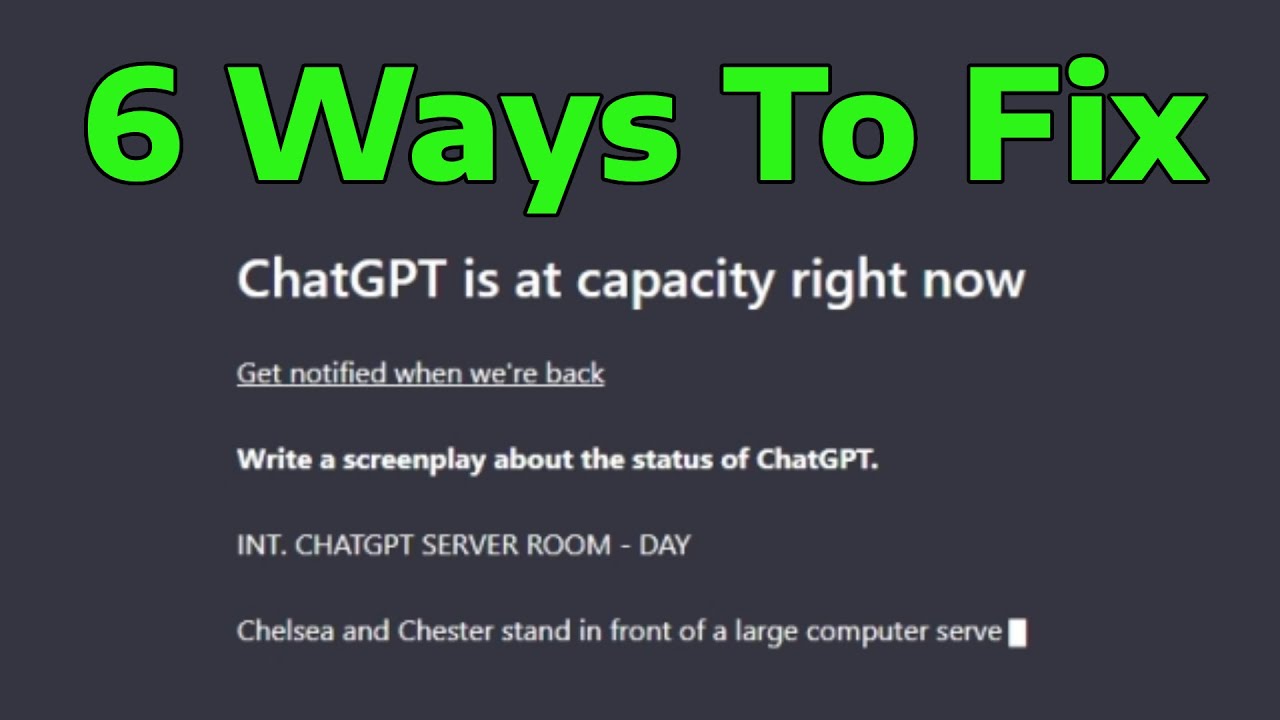 How To Fix Chat GPT Is At Capacity Right Now - YouTube