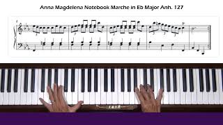 March in E-flat Major Anh. 127 (Notebook for Anna Magdelena Bach) Piano Tutorial