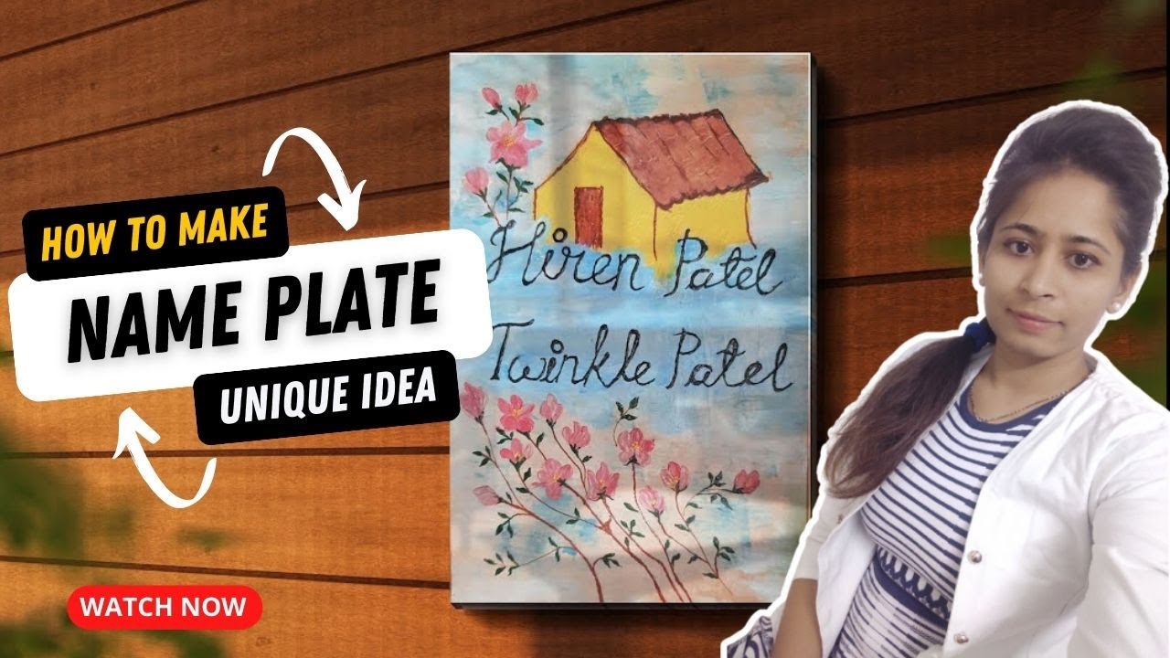 🎨How To Make Name Plate 🔥😱 On Canvas For HomeOffice💯 #painting #art # ...