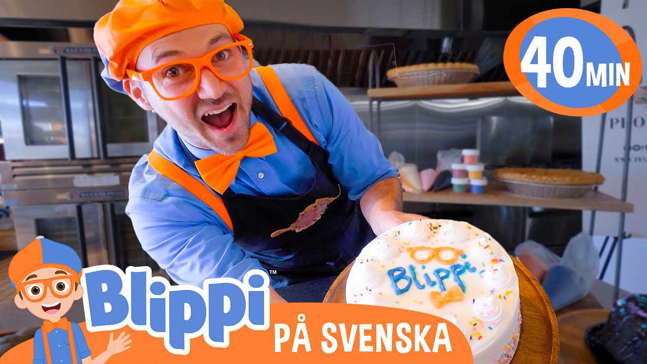 Blippi Svenska | Blippi bakar en tårta och andra kul saker | pedagogiska videor för barn