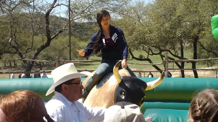 Therese Brown rides the Bull of CSHS Texas Trip 2010