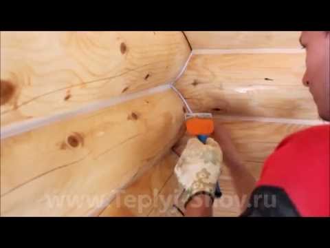 Как сделать теплый шов в деревянном доме своими руками видео