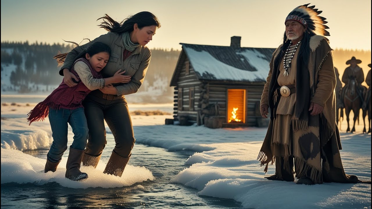 She Saved Apache Girl from River Ice—Three Days Later, Her Grandfather Surrounded the Cabin at Dawn