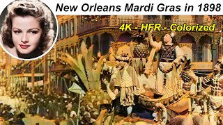 New Orleans Mardi Gras in 1898 | 4K Up-scaled | 60fps | Colorized.