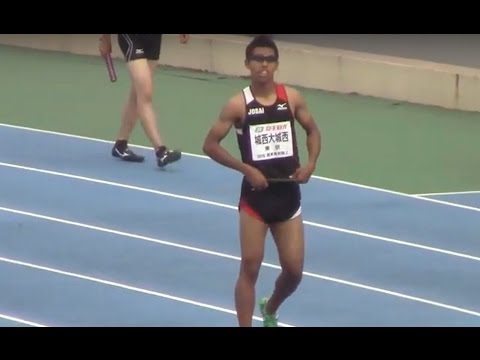 サニブラウン1走/ 2016関東高校陸上 南関東男子 4×100mリレー 予選1組