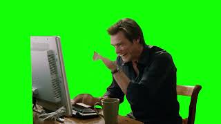 Jim Carrey Typing Fast Meme - Bruce Almighty Movie Green Screen