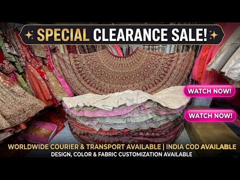 Bridal Lehenga Clearance Sale 2026: Heavy Zardozi Designs | Cash On Delivery India 🛍️