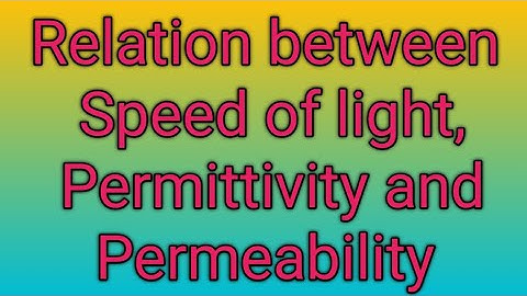 Relation between the Speed of light, Permittivity and Permeability ||Physics