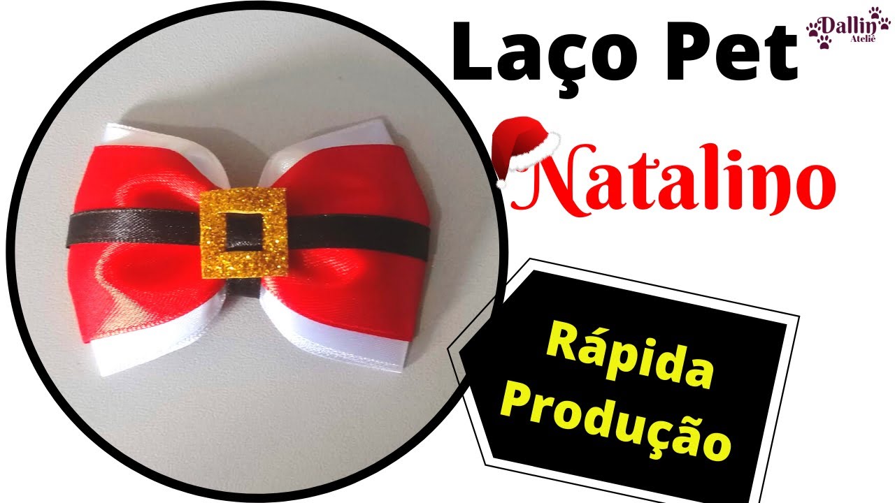 Laço Pet Natalino | Super Rápido e Fácil de Fazer (passo a passo)